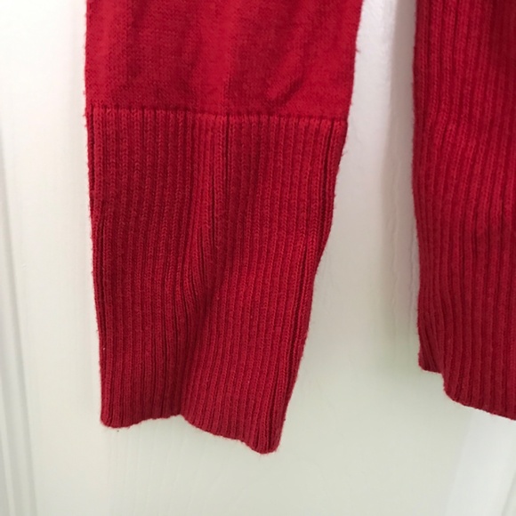 Y2K Banana Republic Cotton Blend Cardigan Sweater XS Cardinal Red - Picture 3 of 9